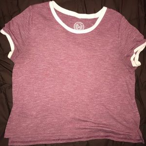 Burgundy boxy style T-shirt
